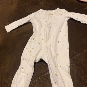 White Bumble bee footie pjs